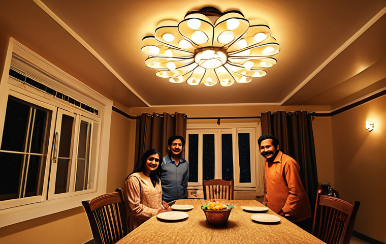 **Image Prompt:** A brightly lit Pakistani home interior showcasing LED bulbs in various fixtures (ceiling lights, lamps). The family is gathered, smiling, with natural light streaming through the windows. A visible electricity bill in the foreground shows a significantly reduced amount. Focus on warm, inviting tones.