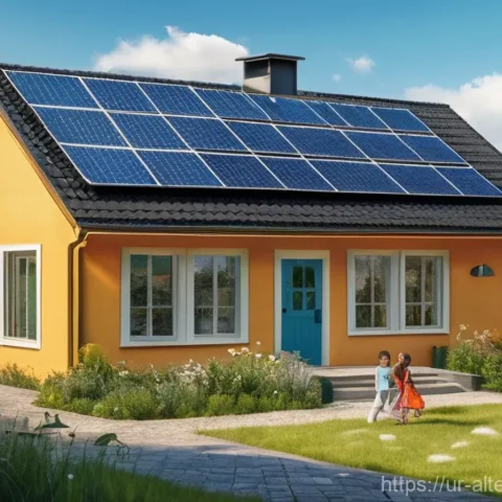 대체에너지 기업 주식 분석 - **Prompt:** A vibrant, optimistic scene depicting a modern, diverse family (parents and two children...