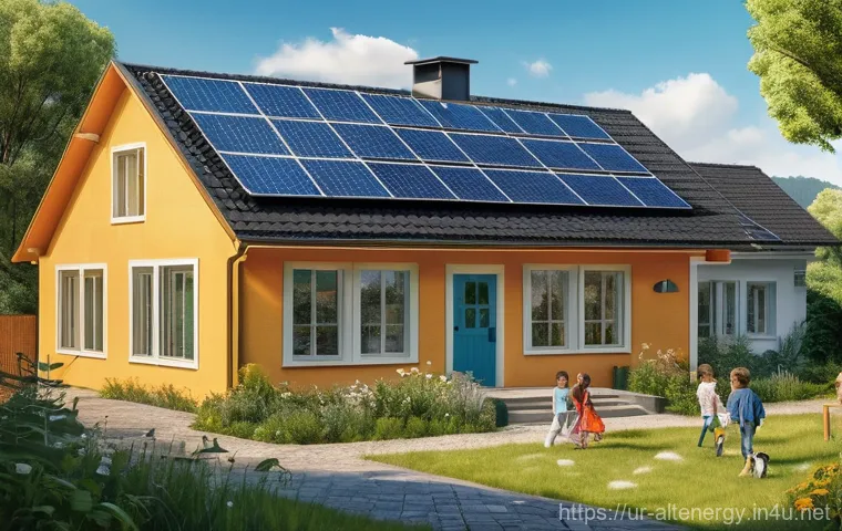 대체에너지 기업 주식 분석 - **Prompt:** A vibrant, optimistic scene depicting a modern, diverse family (parents and two children...