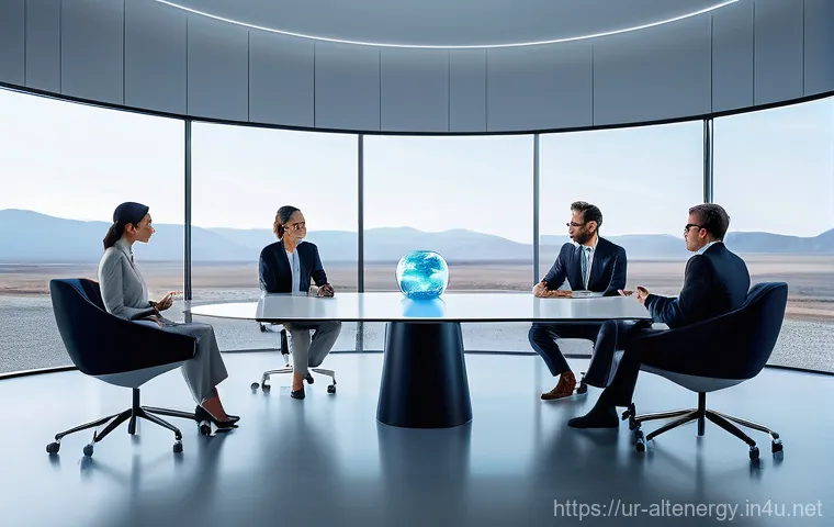 대체에너지 기업 주식 분석 - **Prompt:** A vibrant, optimistic scene depicting a modern, diverse family (parents and two children...