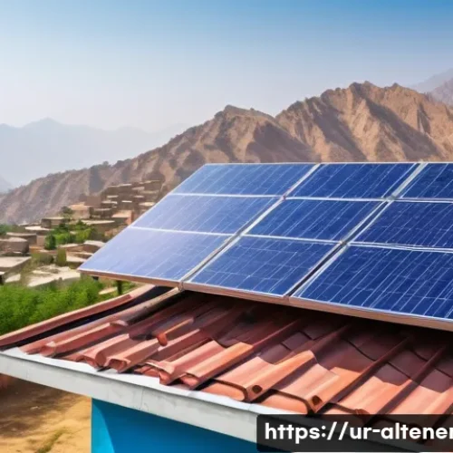 Home 33 대체에너지 기술 혁신 및 발전 - A modern rooftop solar panel installation on a traditional Pakistani home, showcasing sleek blue pho...